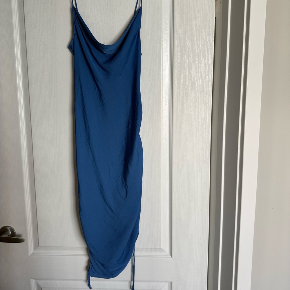 Free People Day To Night Convertible Slip Blue Dress, size S - Picture 3 of 6